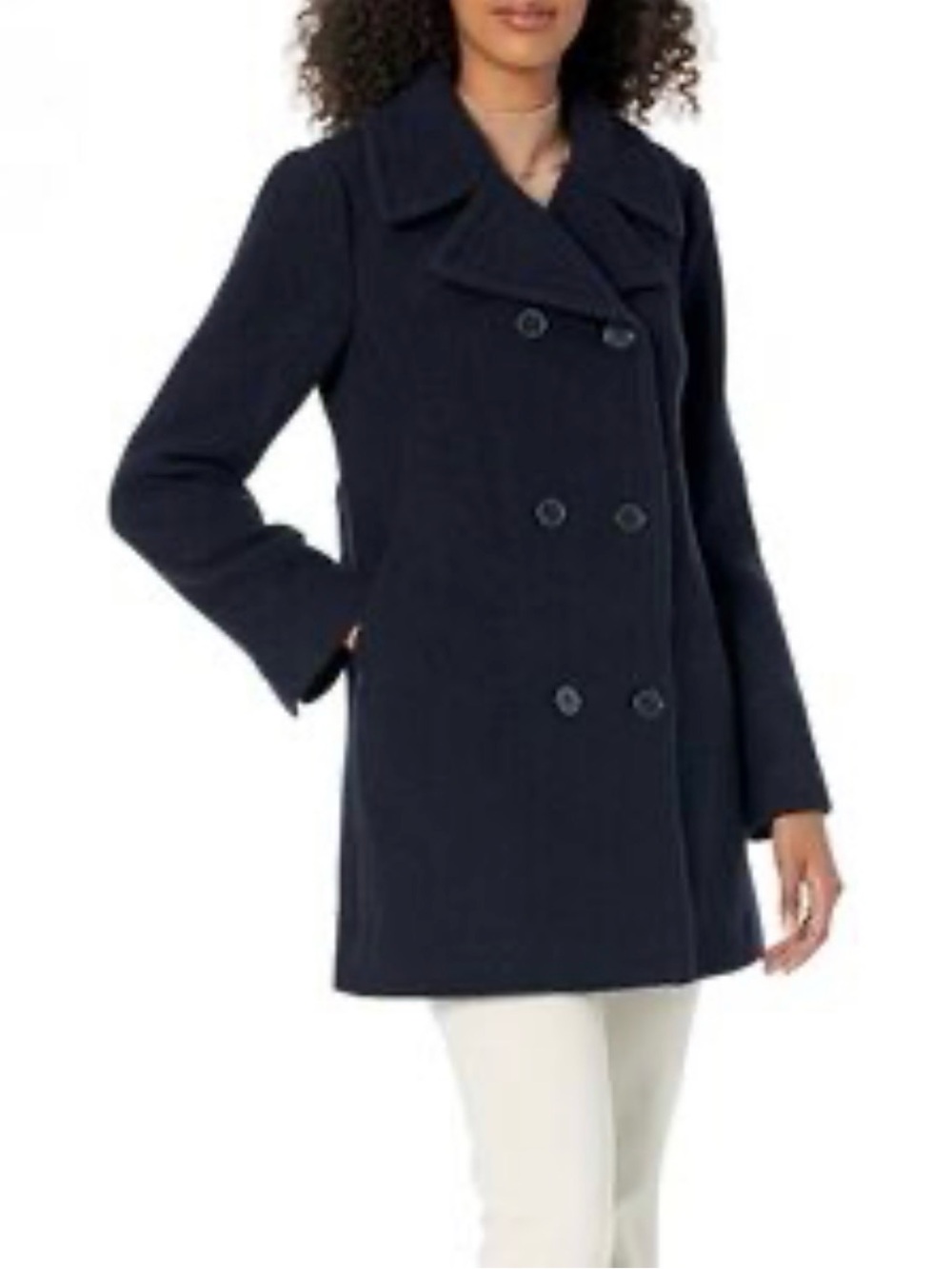 NWT Rebecca Taylor Wool Melton Peacoat Dark Navy Winter Coat Size Large
